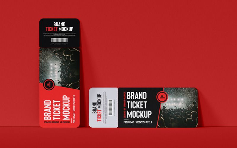Free Brand Ticket Mockup