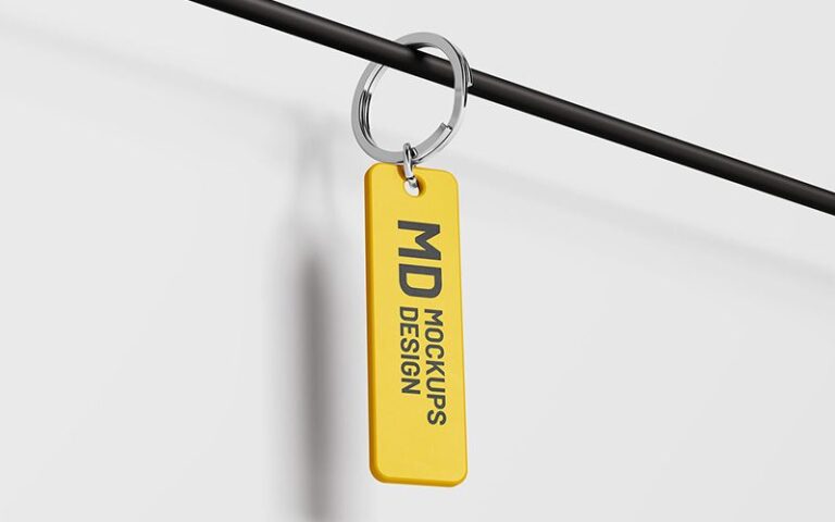 Free Rectangle Keychain Mockup - Free mockup