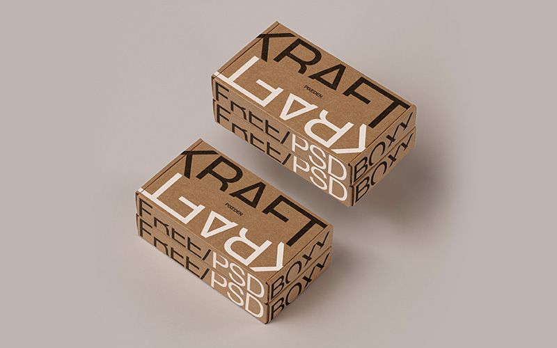 Free Kraft Psd Boxes Packaging Mockup