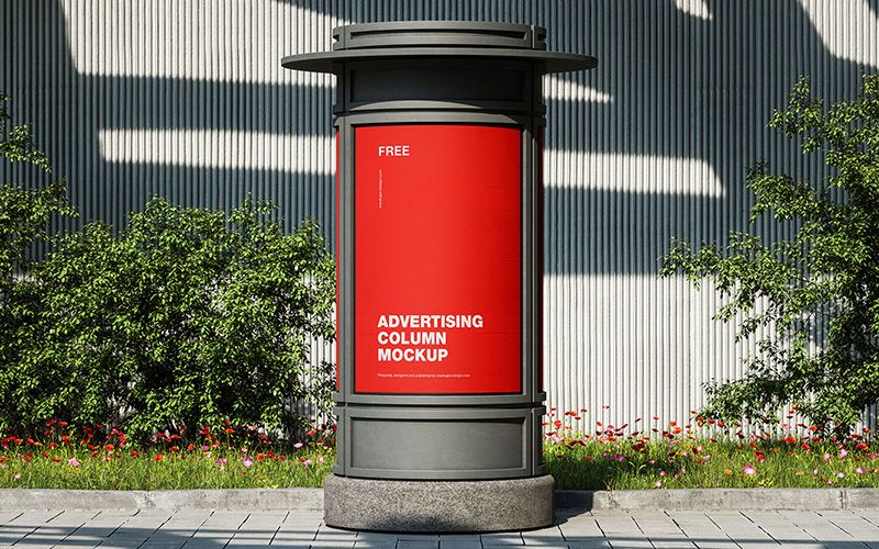 Free Advertising Column Mockup 1