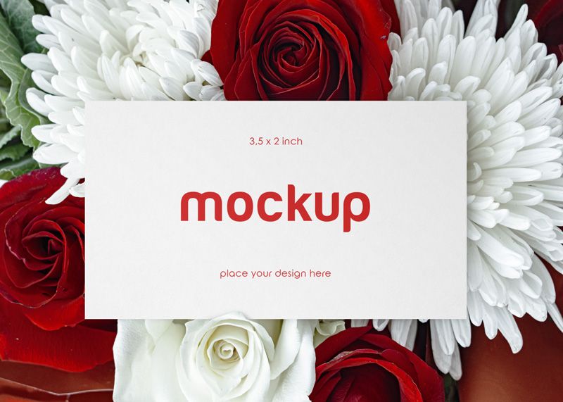 Free Floral Business Card Mockup 1
