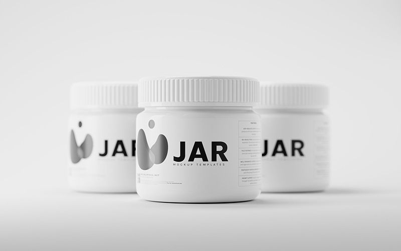 Free White Plastic Cosmetic Jar Mockup