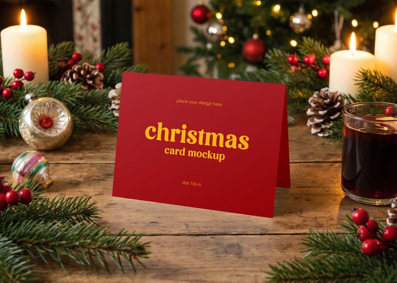 Free Christmas Card Mockup