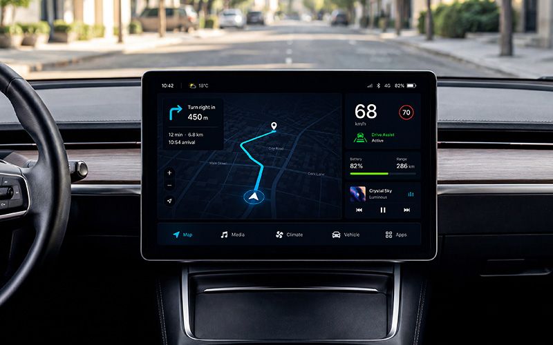 Free Car Monitor Screen UI Mockup