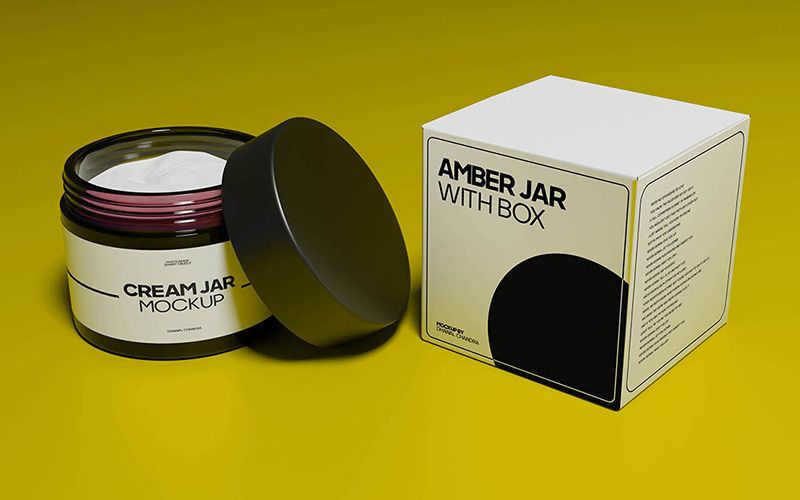 Free Amber Jar Mockup 2