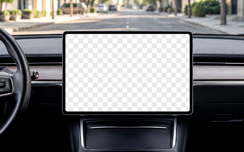 Free Car Monitor Screen UI Mockup Easy Edit