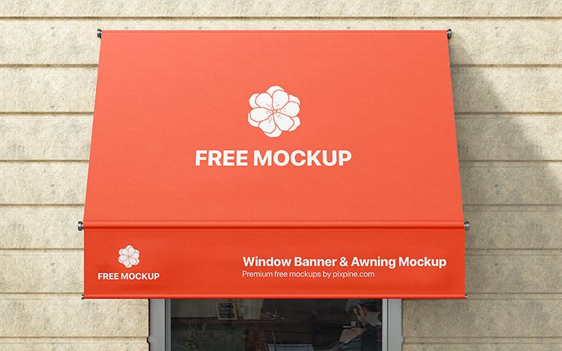 Free Window Banner and Awning Mockup