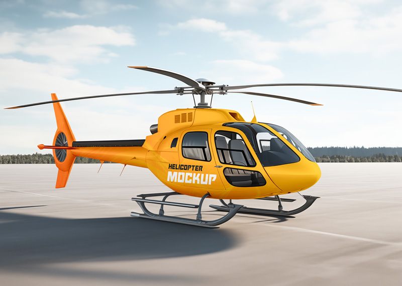Free Helicopter Mockup