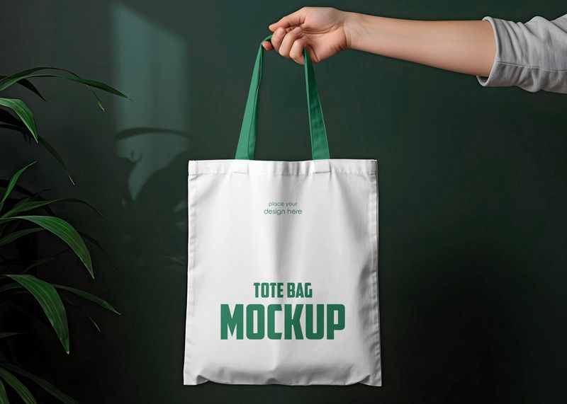 Free Tote Bag in Hand of a Girl Mockup