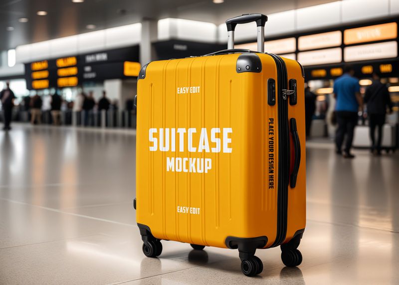 Free Suitcase Mockup