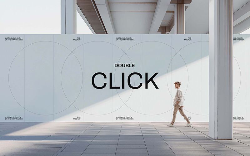 Free Outdoor Wallscape Advertising Mockup