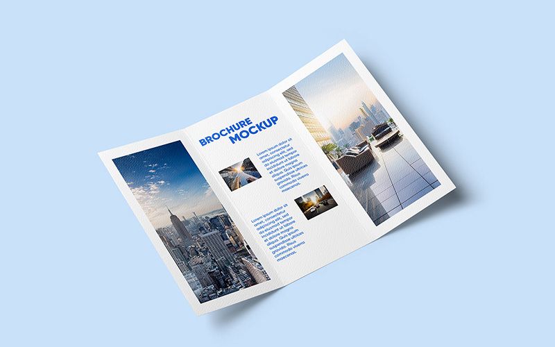 Free Perspective Trifold Brochure Mockup