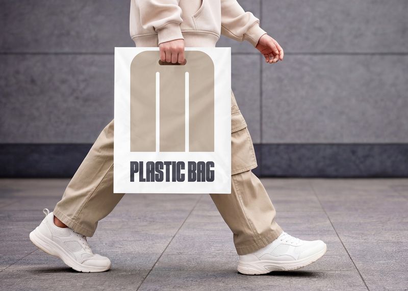Free Plastic Shopping Bag Mockup