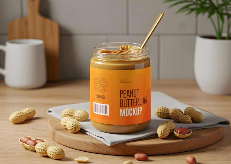 Free Peanut Butter Jar Mockup