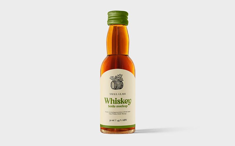 Free Small Glass Whiskey Bottle Mockup