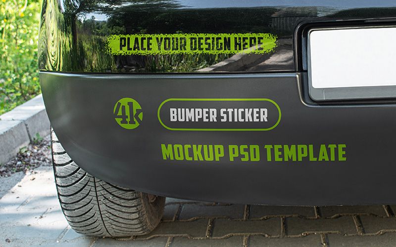 Free Bumper Sticker Mockup PSD