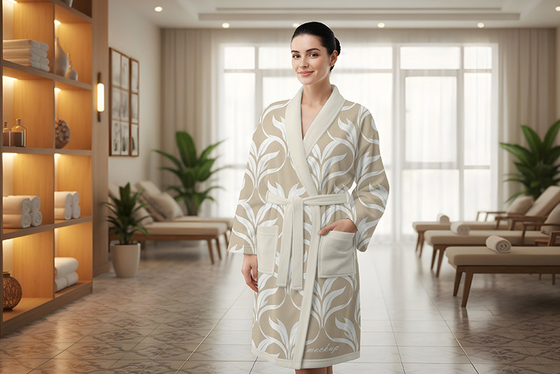 Free Terry Long Robe Mockup