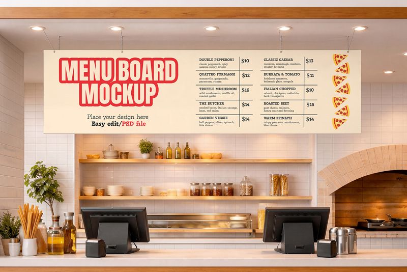 Pizza Shop Mockup Bundle 4