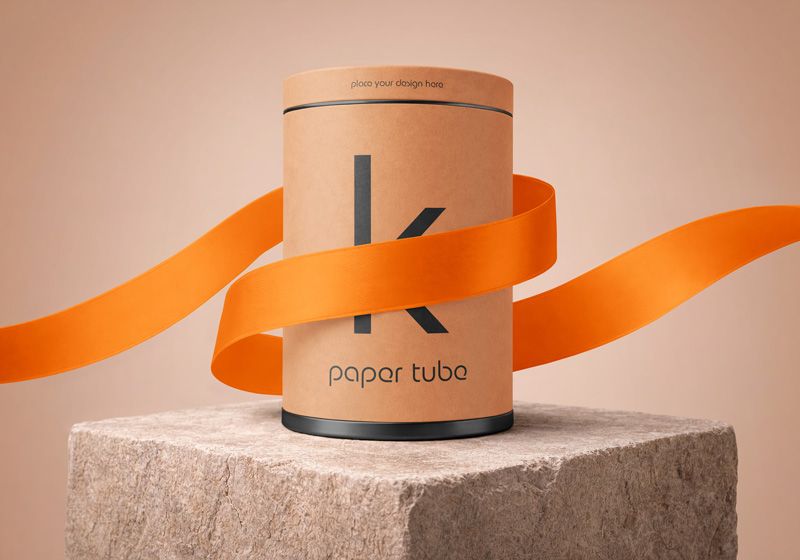 Kraft Paper Tube Mockup