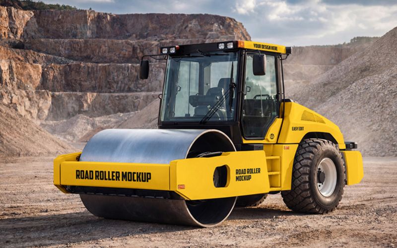 Free Road Roller Mockup