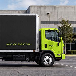 small box truck free mockup