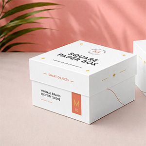 Free paper box mockup PSD for gift packaging, beauty products, stationery brands, jewelry boxes, and boutique retail collections.